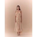 Beige ruffles chiffon