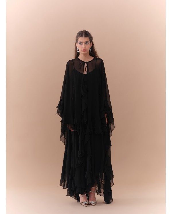 Black Ruffles Chiffon