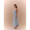 Light Teal Ruffles Chiffon