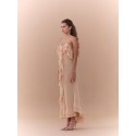 Beige ruffles chiffon